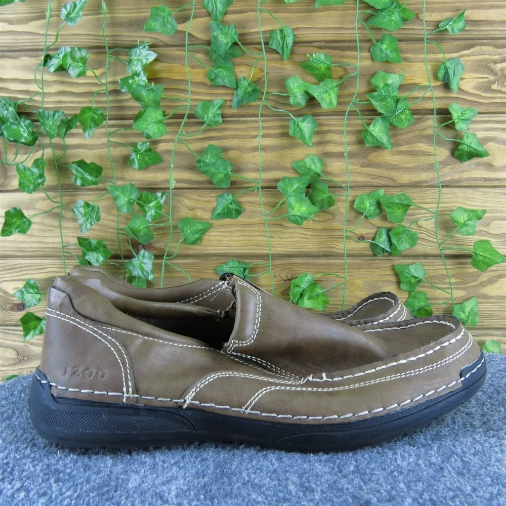 Izod Men's Charlie Loafer Brown Synthetic Size 9.5 Medium Gently Used 2025